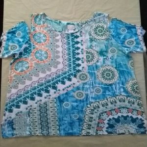 Chico's Short Sleeve Print Top